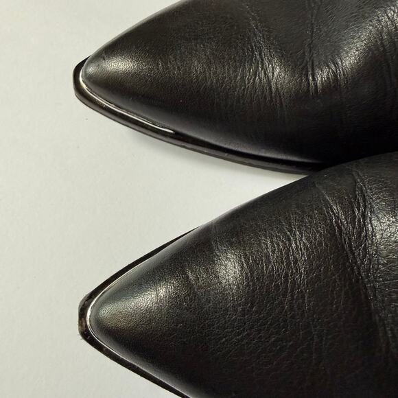 MARC FISHER LTD Black Leather Studded Ankle Boot 9.5 - Picture 10 of 16